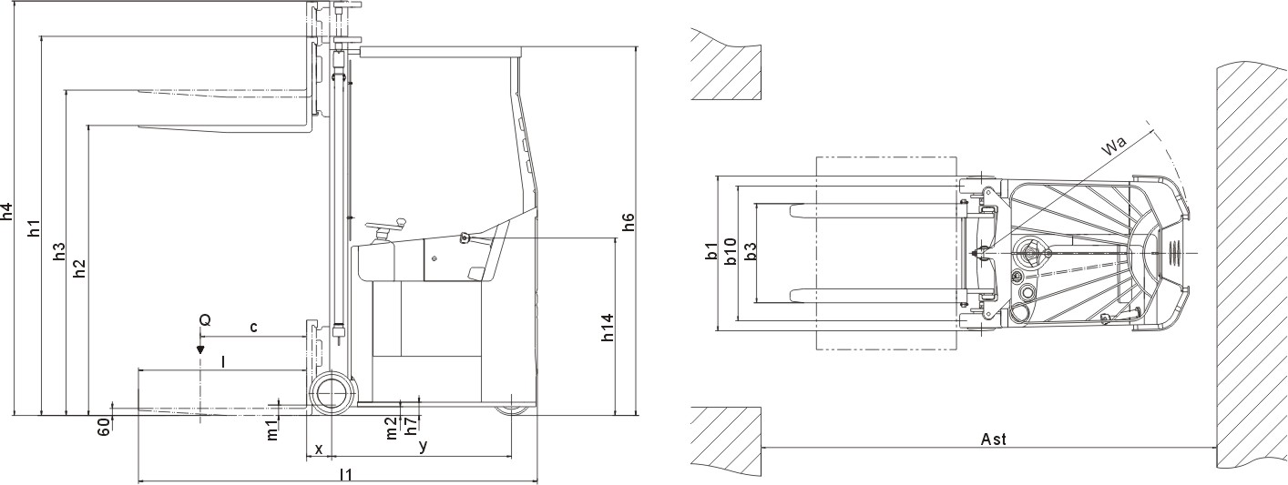 Narrow Aisle Forklift Truck CPD10B