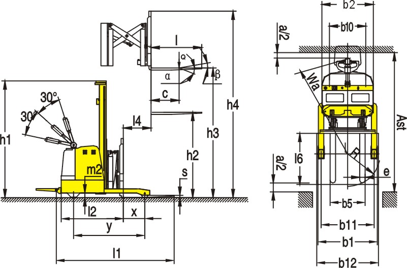 Electric Reach Stacker With Standing Platform