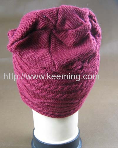 Roll edge Ladies wool cap 