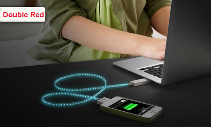 LED light flashing visible USB cables for iphone4 for ipod