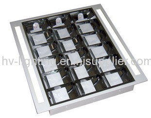 grille lamp 2x18w recessed