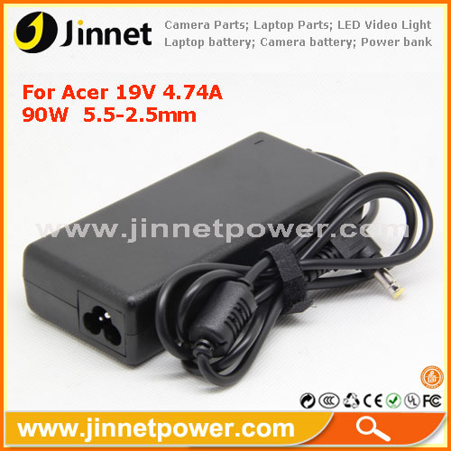 90W Replacement laptop power adapter for acer 19v 4.74a 5.5*2.5mm with high quality