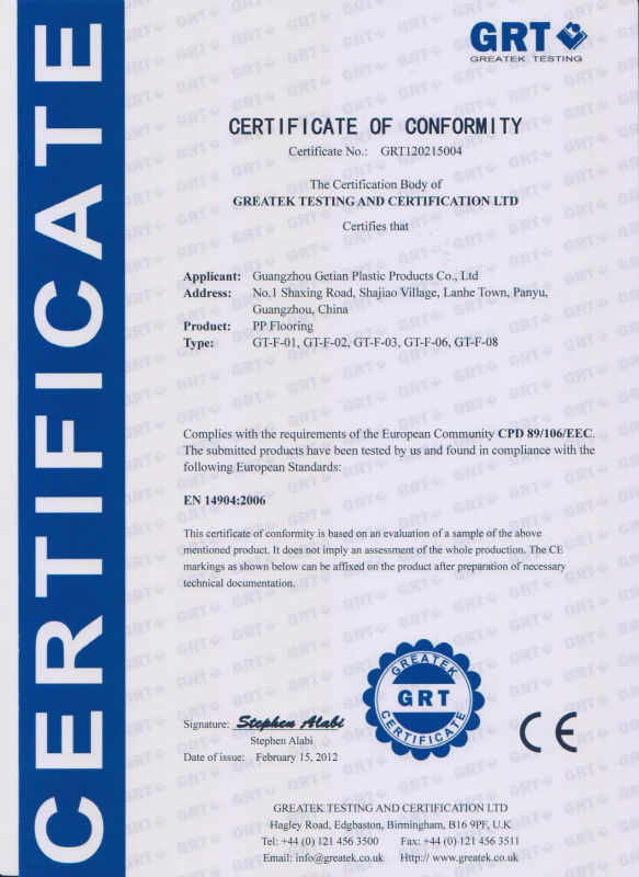 CE CERTIFICATE