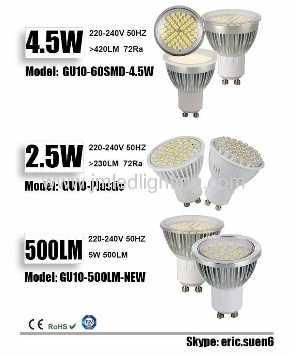 5.5w 550lm gu10 led bulb cri 80ra