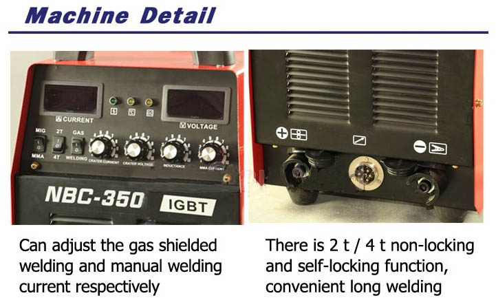 NBC-350 MIG/MAG/ARC welding machine front panel