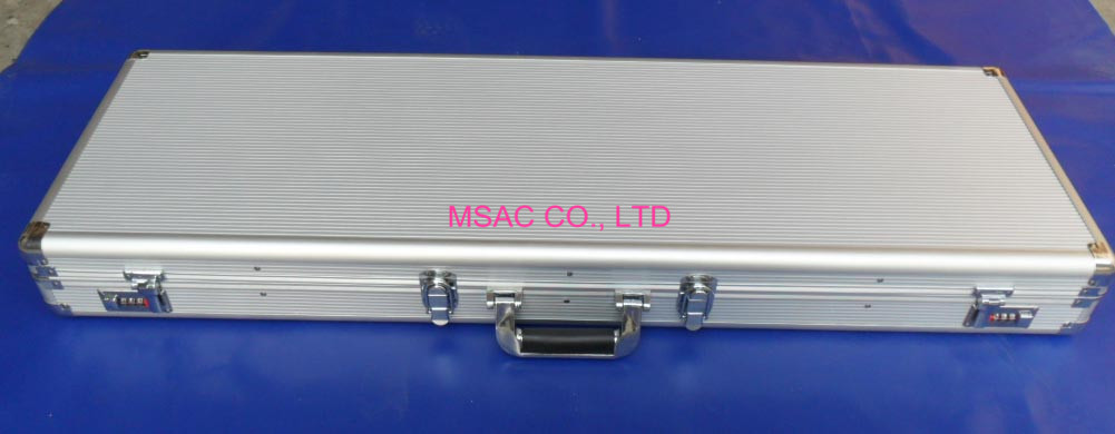 Personalized Aluminum Military Gun Cases / Rifle Display Cases , Silver