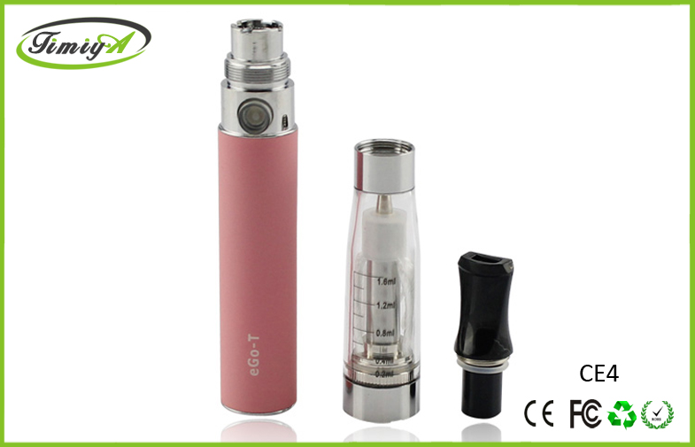 1200 puffs 1.6ml Ego Ce4 E Cigs 650mah 2.8ohm , Pink CE4 long wick clearomizer