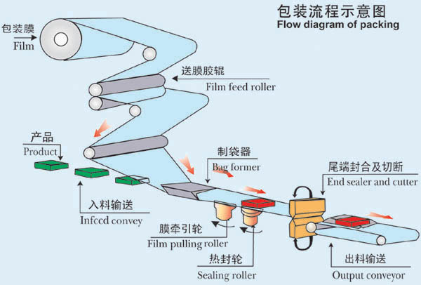 Food Plastic Full Automatic Packaging Machine Flow Pack With 380V 50Hz