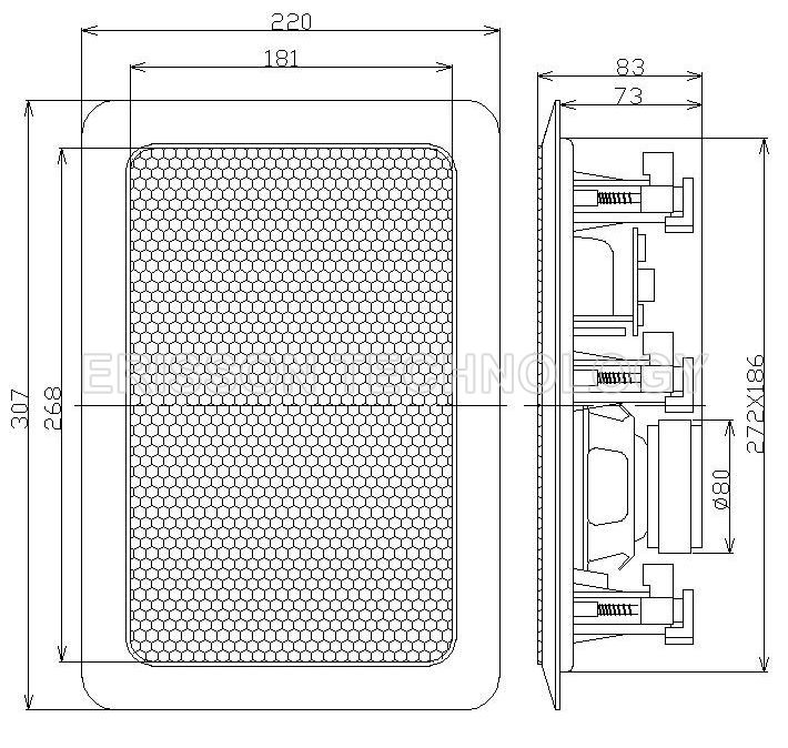 6.5" aluminum tweeter home theatre in wall speakers for indoor