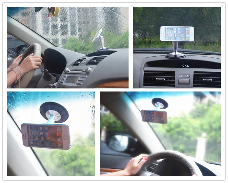 Windshield Sticky Car GPS Holder , Steelie Magnetic Holder Desk Stand Rotation Mount