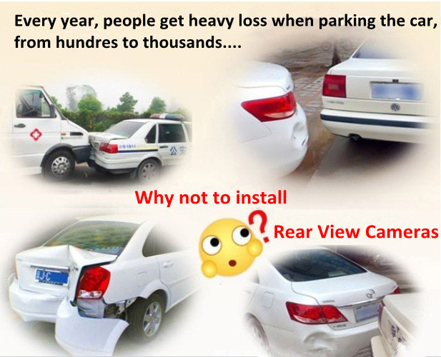 Waterproof Car Rear View Cameras , Hanging Square Auto Rear View Camera