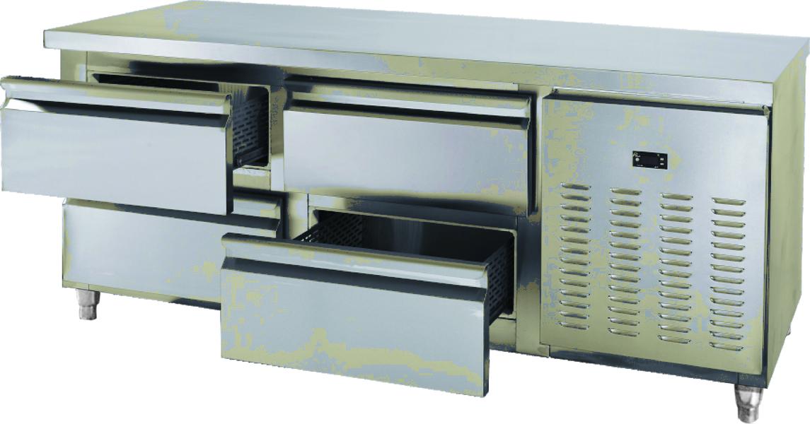 Ventilated Under Counter Freezer Upright 3 Doors For Restaurant