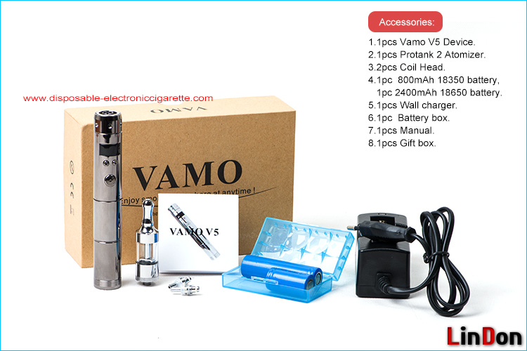 Vamo V5 Variable Voltage E Cig 18350 / 18650 Battery With LCD Display