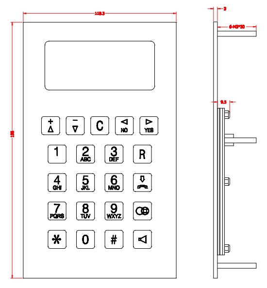 IP65 Stainless Steel Metal Numeric Keypad For Safedoor , Control Panel Keypads