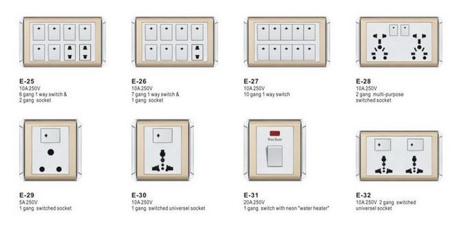 20A 250V 1Gang light Switch with Neon indicator Water Heater Electric Wall Switches Socket