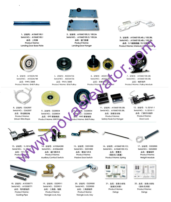 NV31-002 NV31-005 Customized Various Elevater Door Parts / Elevator Automatic Door/ Elevator Door Parts