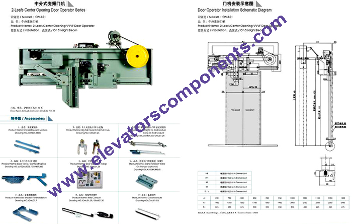 NV31-002 Mitsubishi VVVF Elevator Automatic Door / Painted Elevator Door Operator and Landing Door