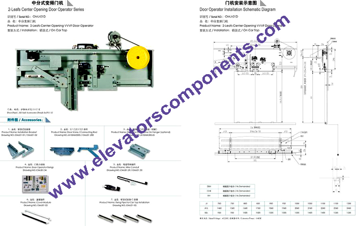 NV31-002 Mitsubishi VVVF Elevator Automatic Door / Painted Elevator Door Operator and Landing Door