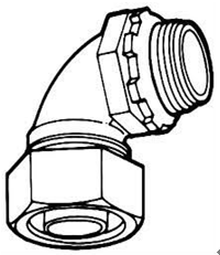 Angle Type 4" Flexible Conduit Fittings Outside With Sealing Ring