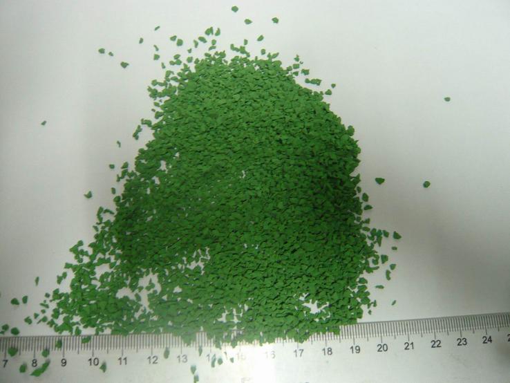 Green artificial grass infill EPDM rubber granules , 4mm size