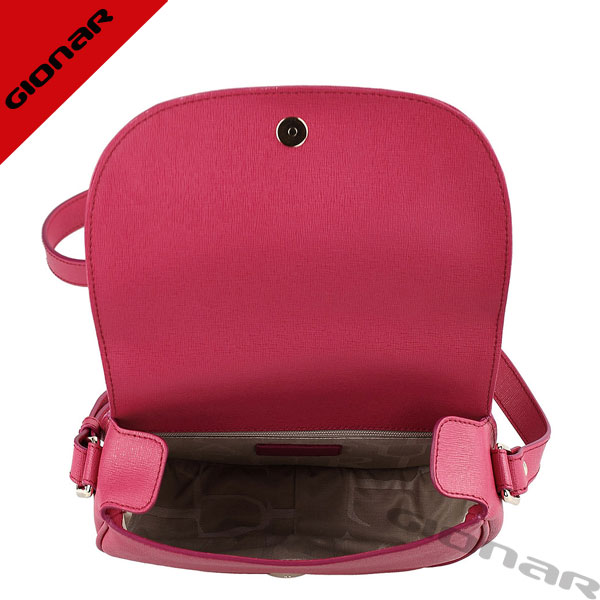 Stylish Cross Body Pink Leather Shoulder Handbags With Zinc Alloy Hardware