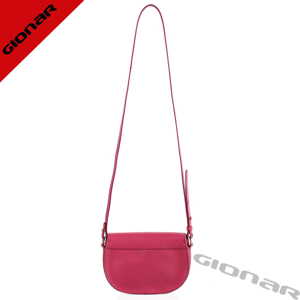 Stylish Cross Body Pink Leather Shoulder Handbags With Zinc Alloy Hardware