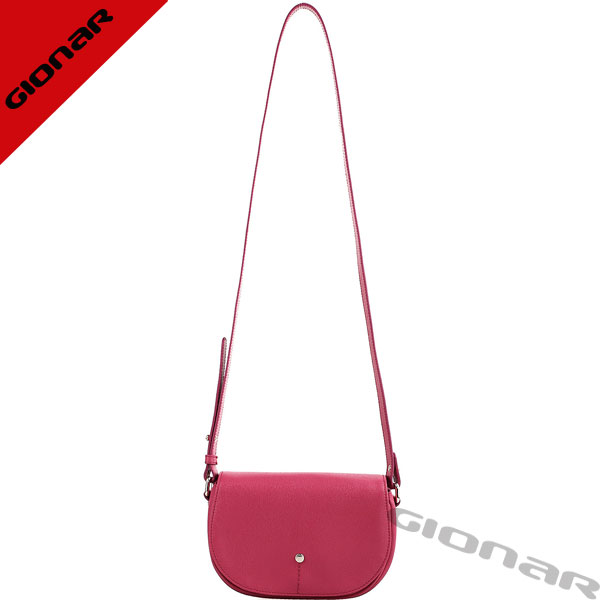 Stylish Cross Body Pink Leather Shoulder Handbags With Zinc Alloy Hardware