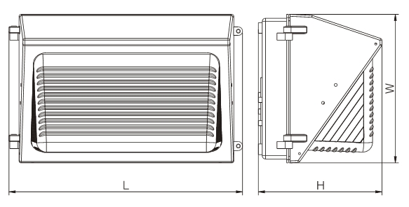 2700K 60Watt Induction Wall Pack Light Fixture With Surface Mounting