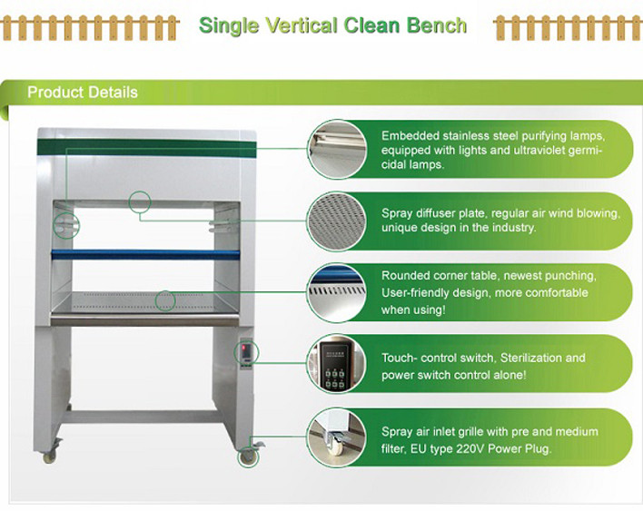 Vertical Flow Laboratory Clean Room Cabinets Stainless Steel , 990×750×1620mm