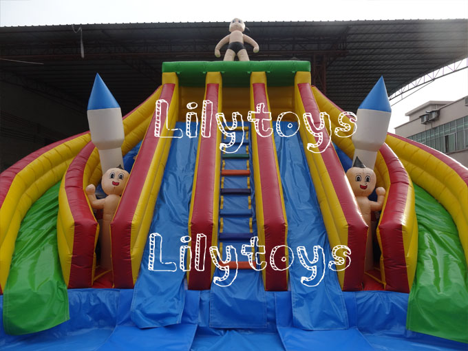 Commercial Grade Inflatable Water Slides Games Fire Proof With UL CE Blower