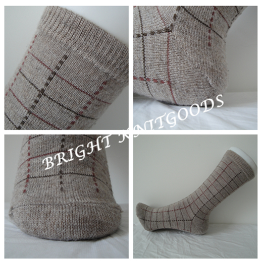 Seamless Hand Knitted Thick Angora Wool Socks Anti Slip For Women