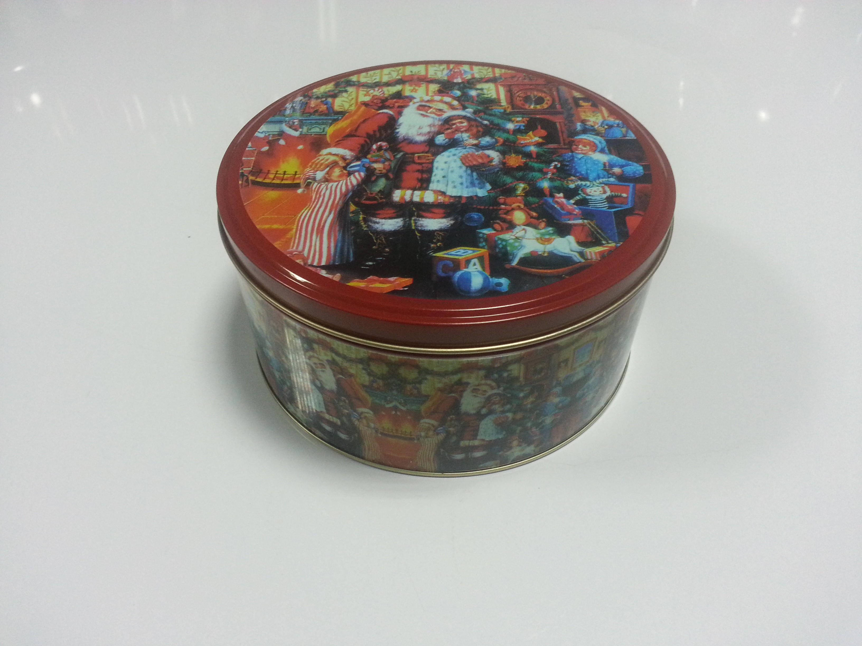 Christmas Tin Cookie Containers Cylindroid Tin Boxes For Food Storage