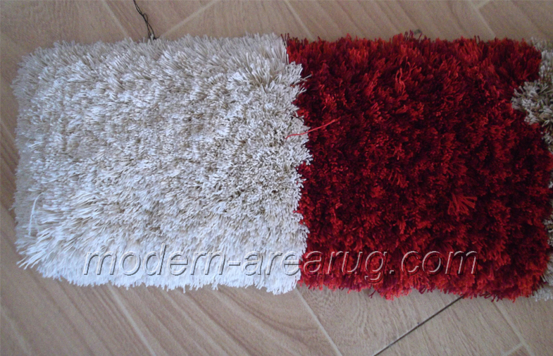 Wine Solid Colored Polyester Shaggy Rugs, Microfiber Bathroom Rug Customized