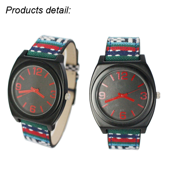 1 ATM Waterproof Quartz Watch Unisex Canvas Strap Wrist Watches