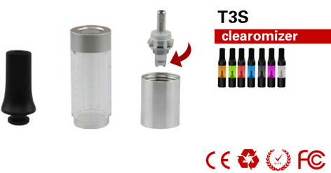 2.6ohm L79mm T3s Tank E Cigarette Atomizer , Huge Vapor Vaporizer No Burning