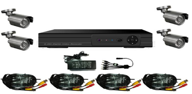 4ch H.264 7series Digital Video Recorder Support SATA HDD & USB Disk, 1/3'' SONY CCD IR Camera DVR Kit