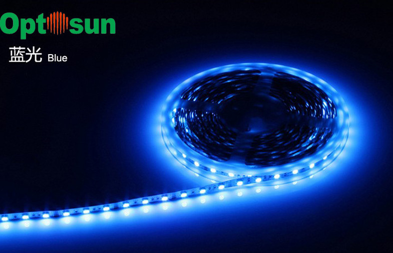 Commercial 12 Volt Blue Flexible SMD 3528 LED Strip Light , Architectural Led Strip Light