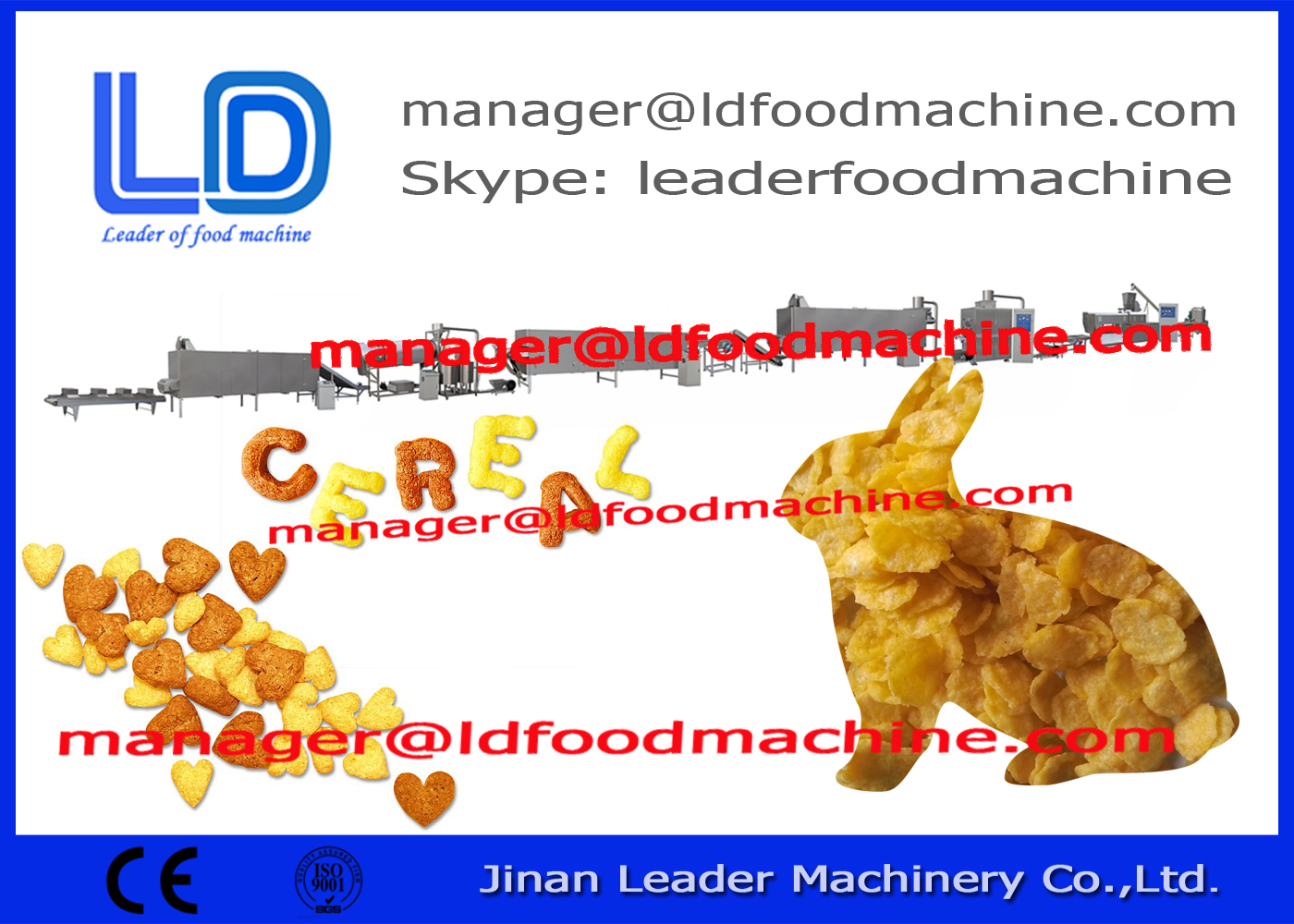 Breakfast cereal Corn Flakes Making Machine Drying / Packing Snacks