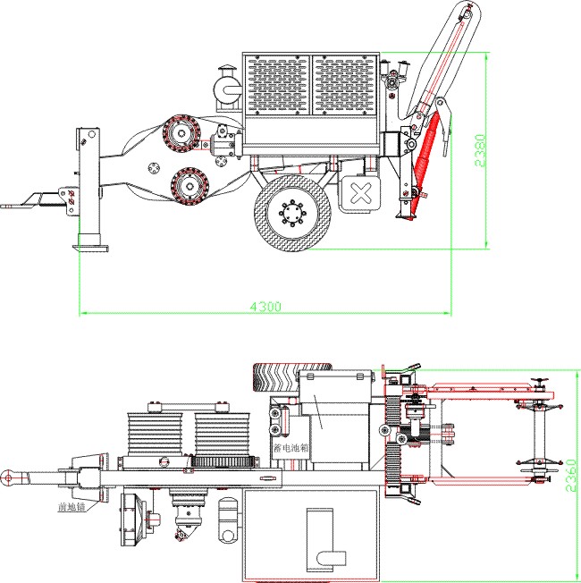 High Voltage Power Line Stringing Equipment / Hydraulic Pulling machine 18 Ton