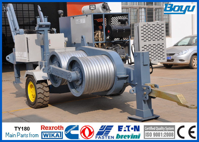 High Voltage Power Line Stringing Equipment / Hydraulic Pulling machine 18 Ton