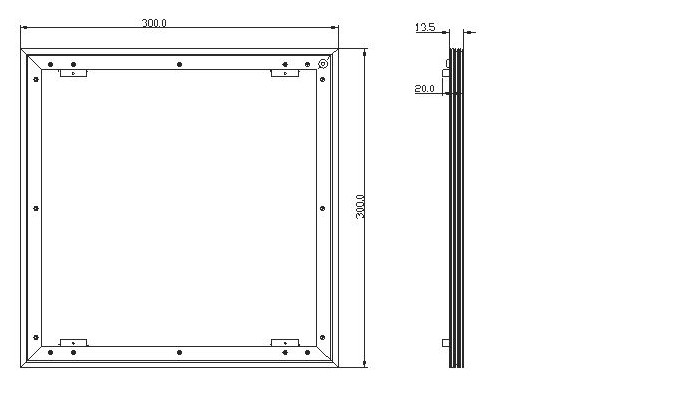 80Ra SMD LED Panel Light High Efficiency For Gallery , 18 Watt 3300LM 2700K