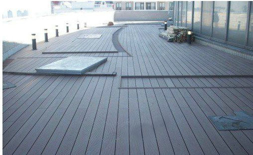 Co-Extrusion 140 × 25mm WPC Synthetic Wood Decking Floor / Outdoor Deck Flooring