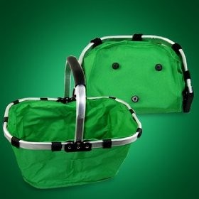 Green 600D Polyester Picnic shopper basket bag , daily picnic basket