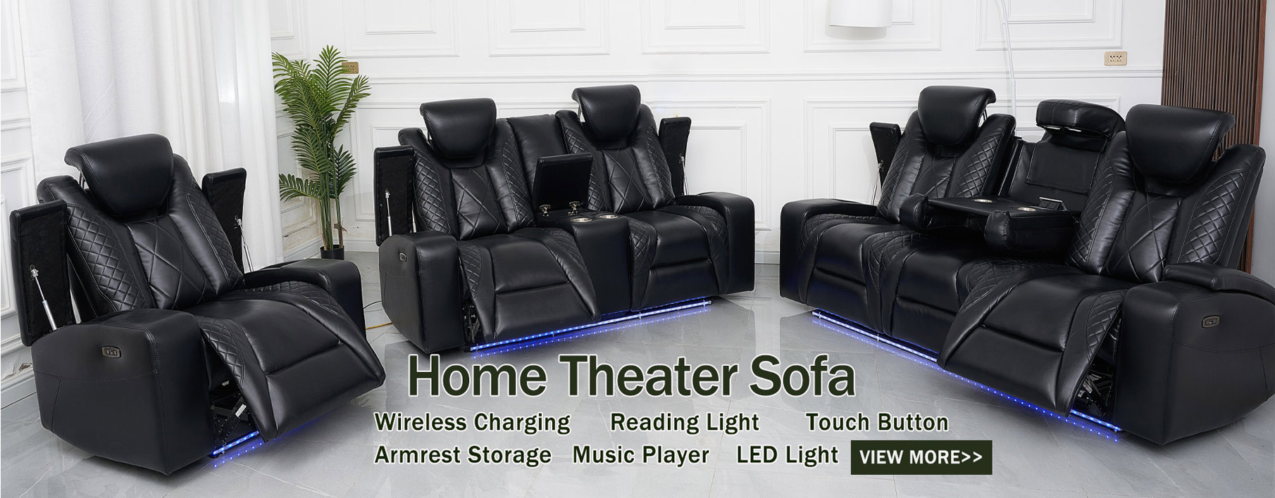 Home Theater Electric Recliner Sofa Set