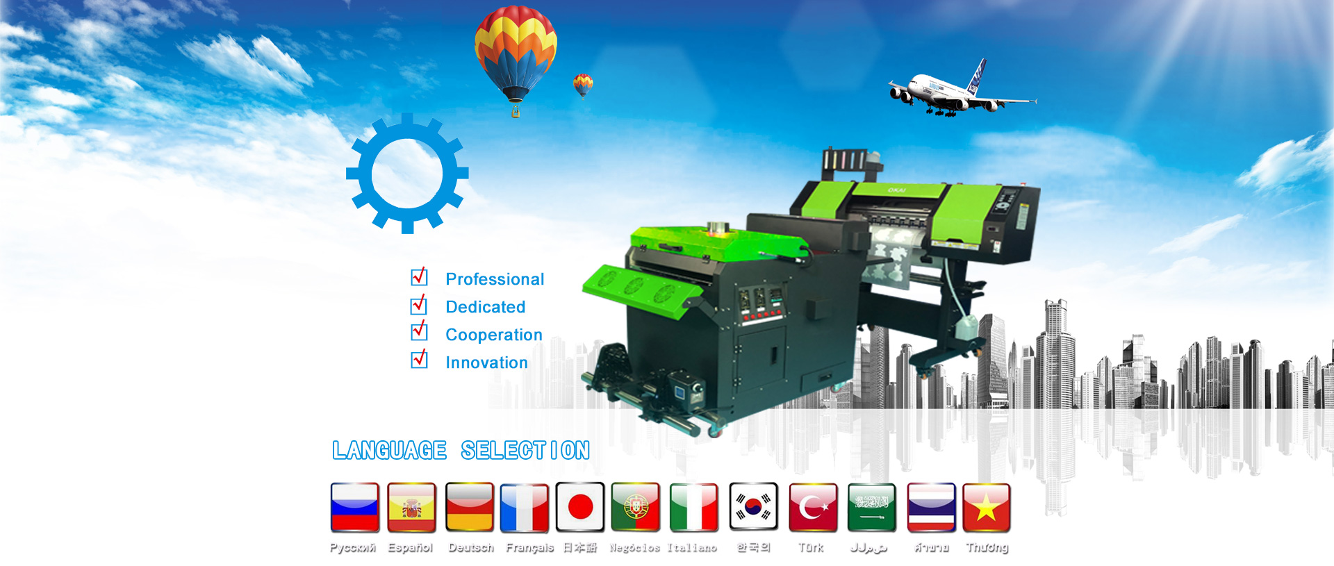 heat press printer with powder machine for OKAI China Manufacturer