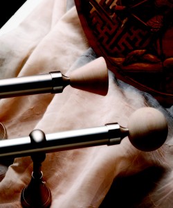 Gordijnrod vaste houten eindelijk