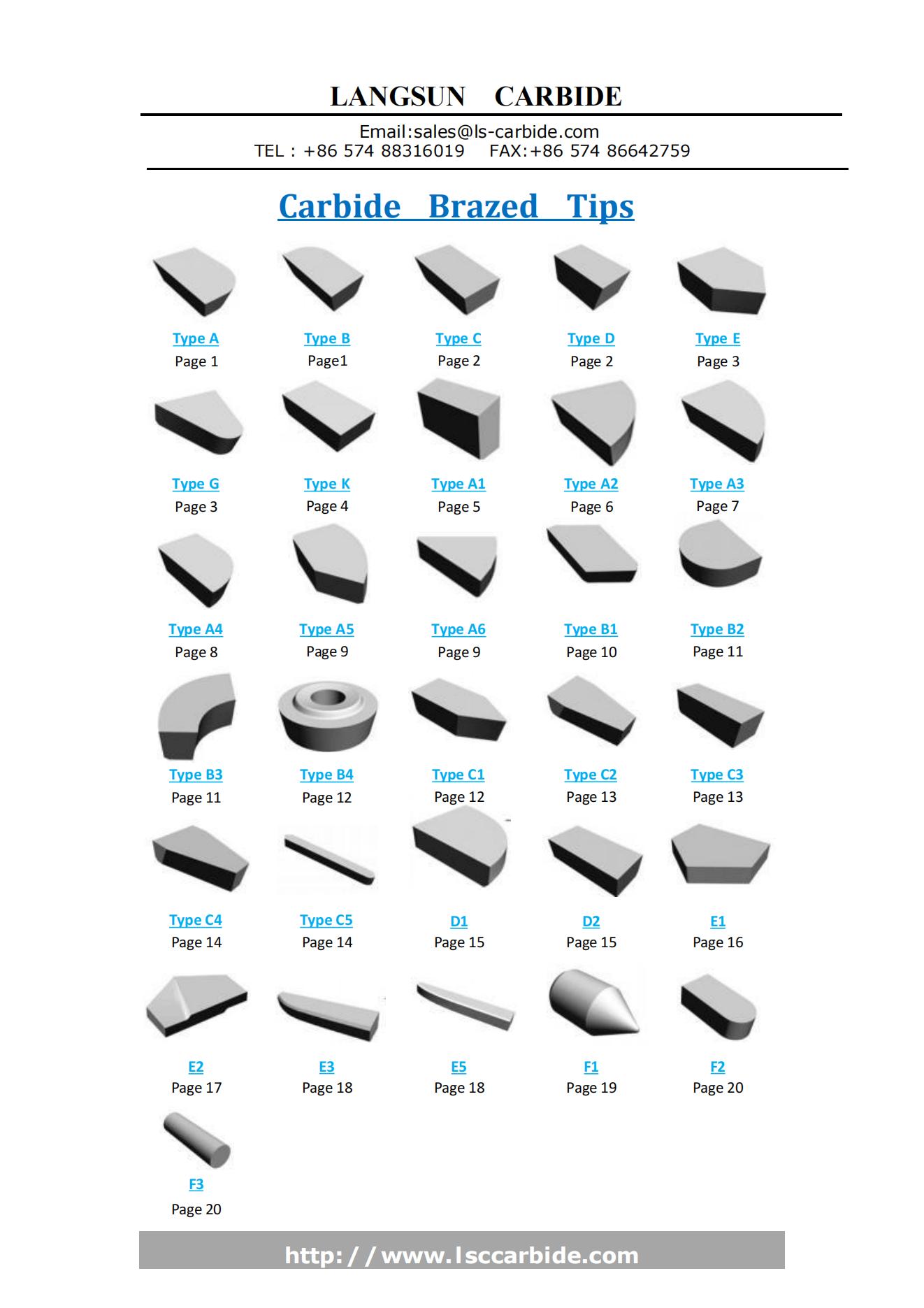 Tungsten Carbide Button Tips Catalog