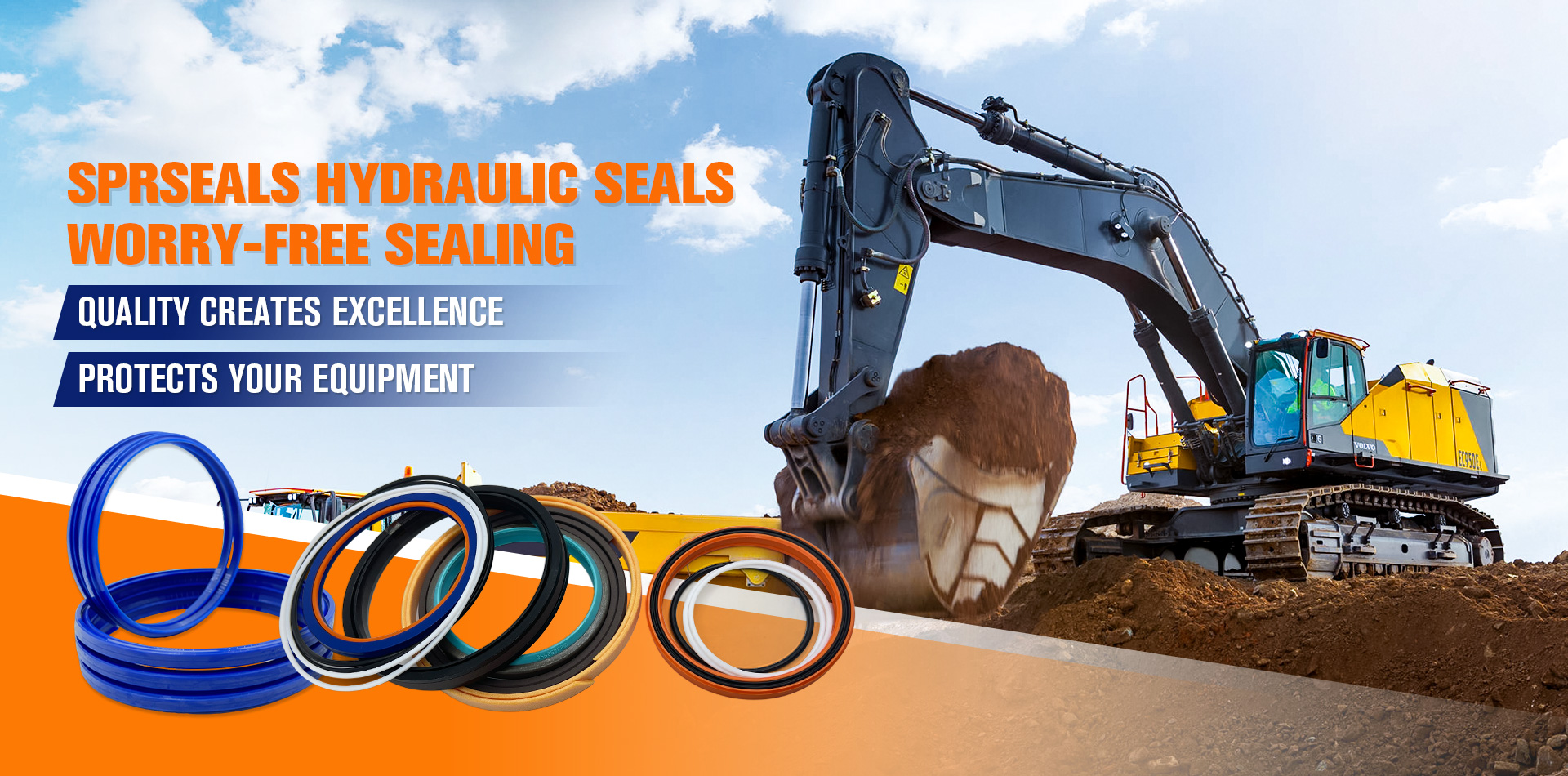 Excavator cylinder oil seals