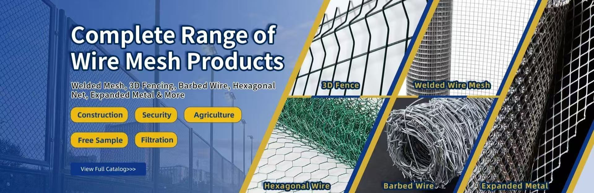 Complete range of wire mesh products including welded mesh 3D fence gabions and expanded metal from China factory
