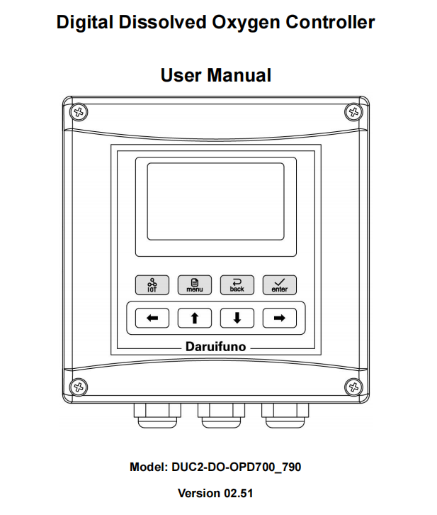 DUC2-DO_OPD790 Dissolved Oxygen Controller User Manual